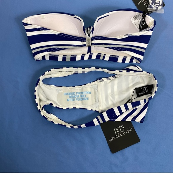 🌸5For$20🌸 Jets Australia Swimwear Jessika Allen Retro Striped 3 Piece Bikini Set - Picture 5 of 8